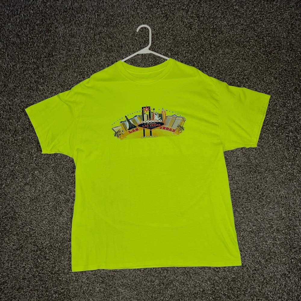 Las Vegas Vibrant Vintage OG City Neon Yellow Multi Color T Shirt
